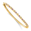 14k Amethyst and Diamond Bangle