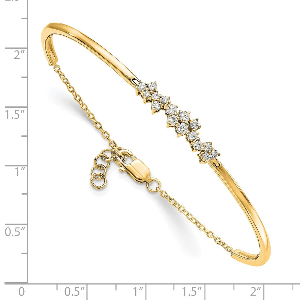 14k Yellow Gold Diamond Bangle Bracelet Mtg, no dias, blank