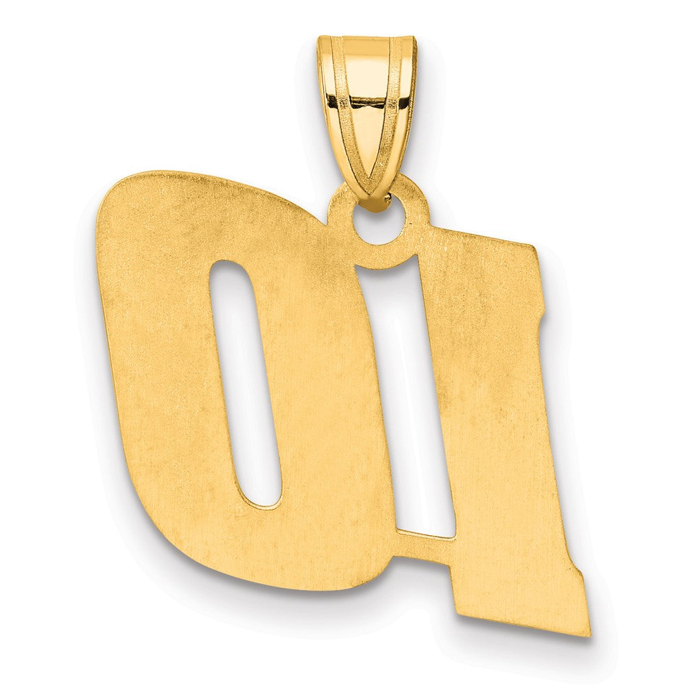 14k Polished Block Number 10 Pendant