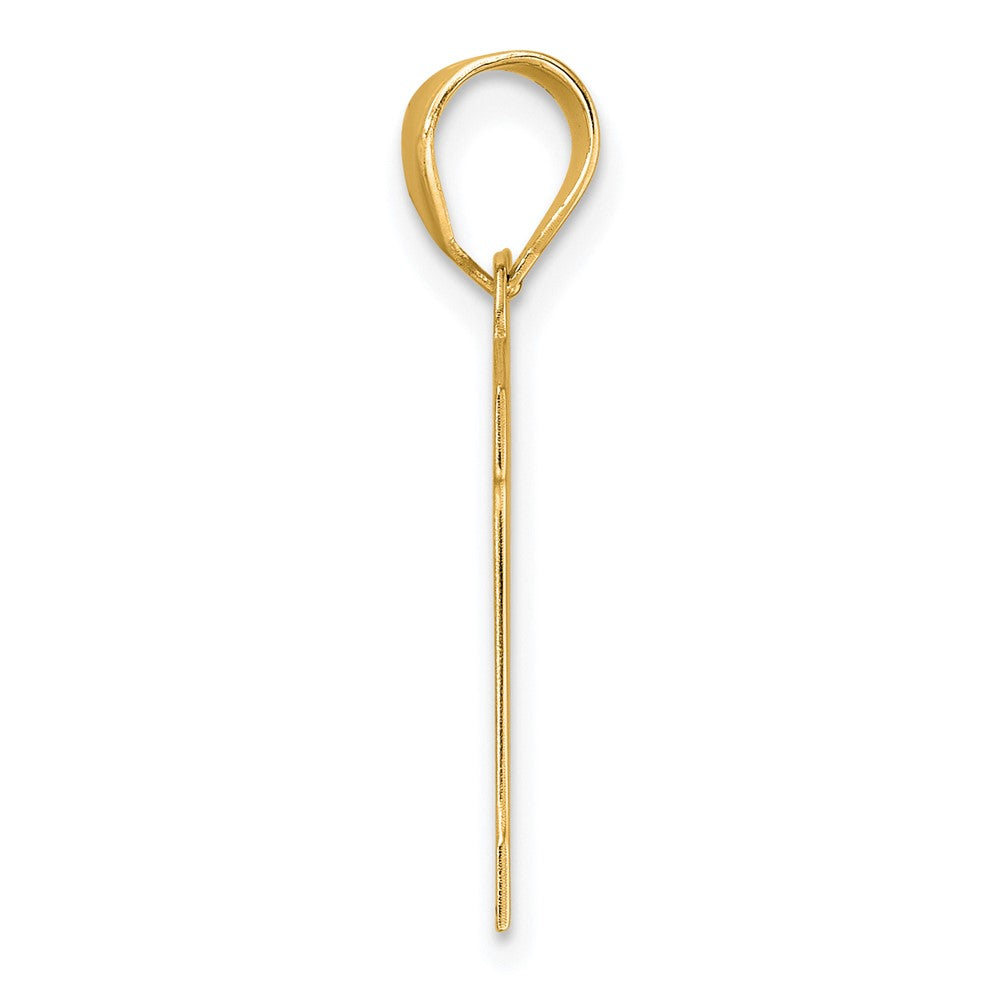 14k Polished Block Number 11 Pendant