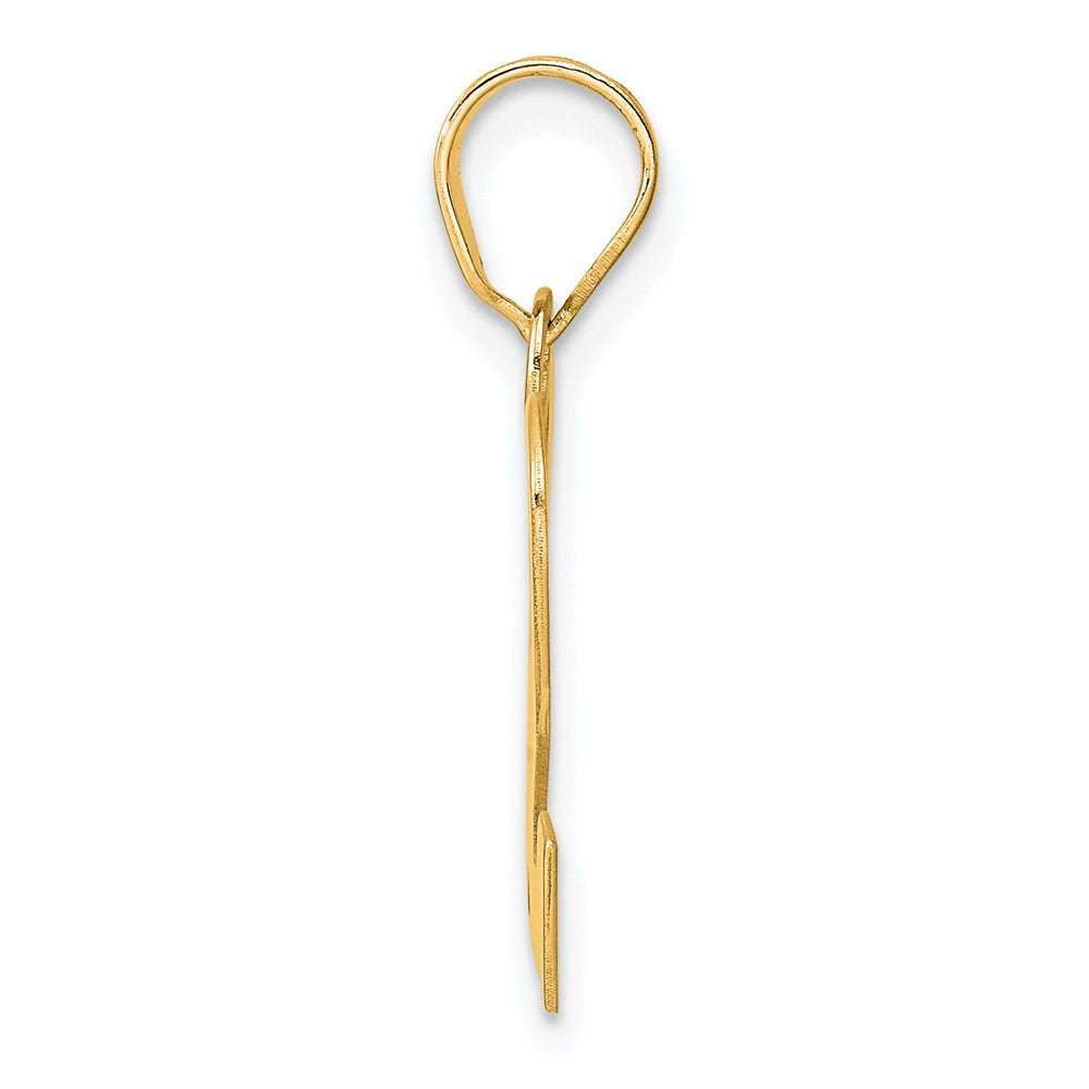 14k Polished Block Number 12 Pendant