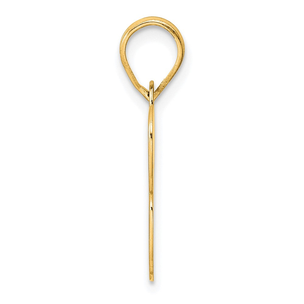 14k Polished Block Number 13 Pendant