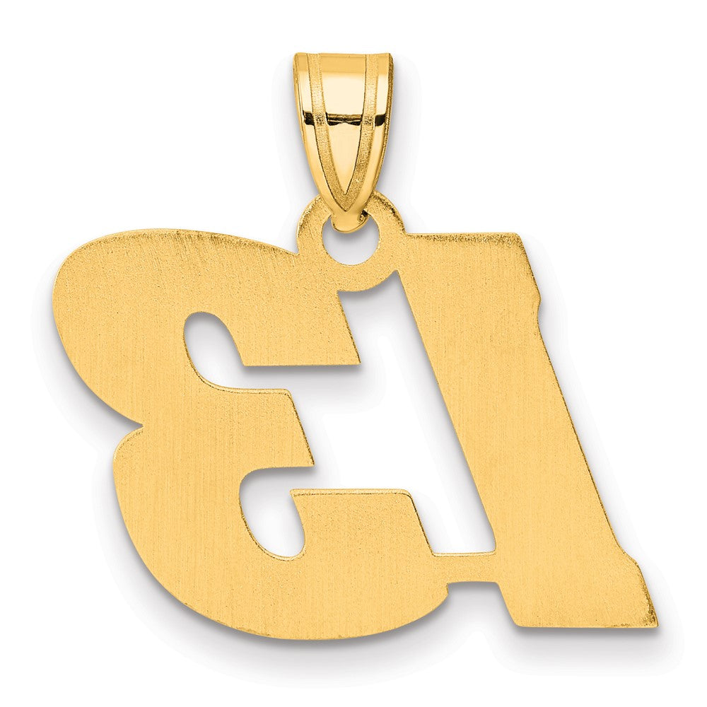 14k Polished Block Number 13 Pendant