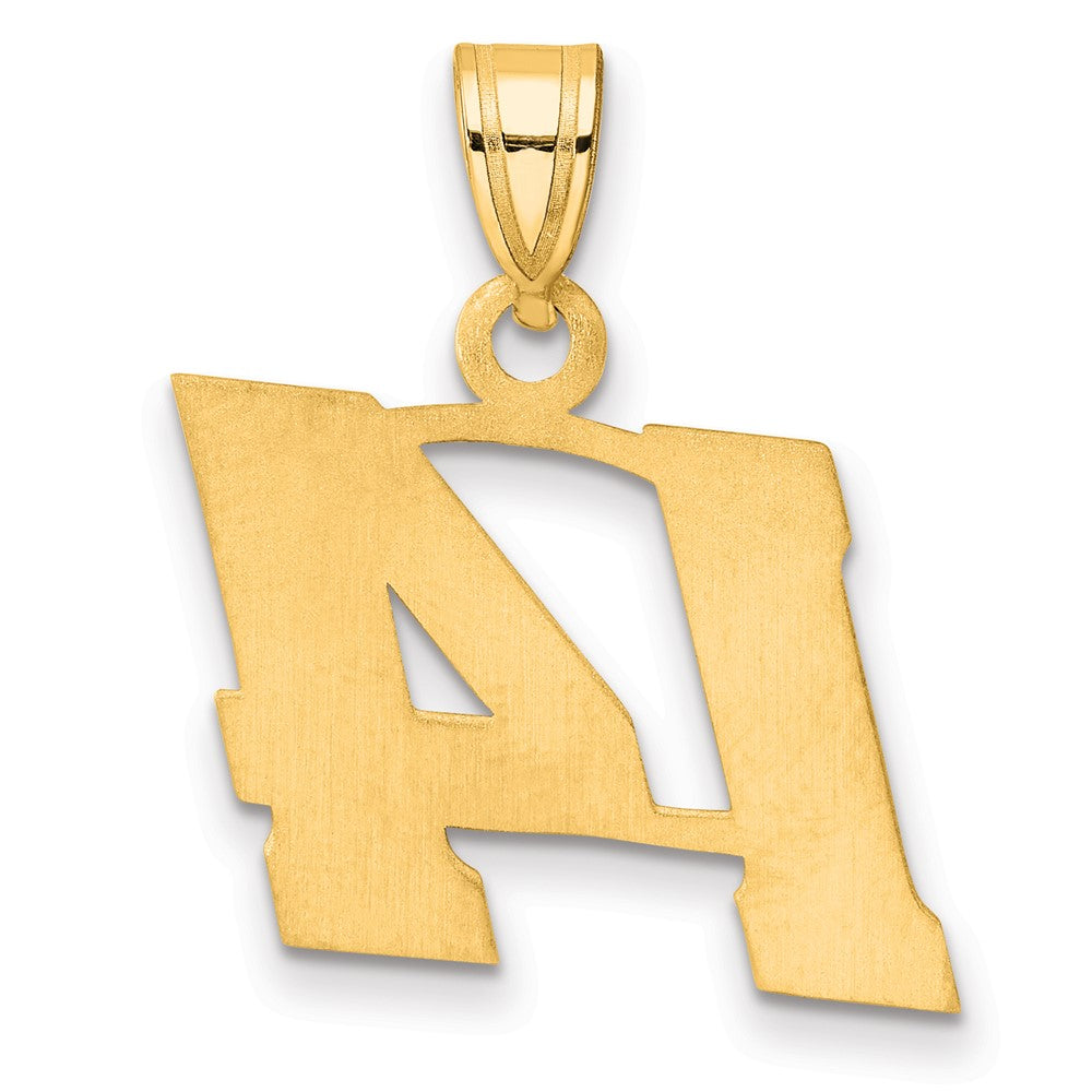 14k Polished Block Number 14 Pendant