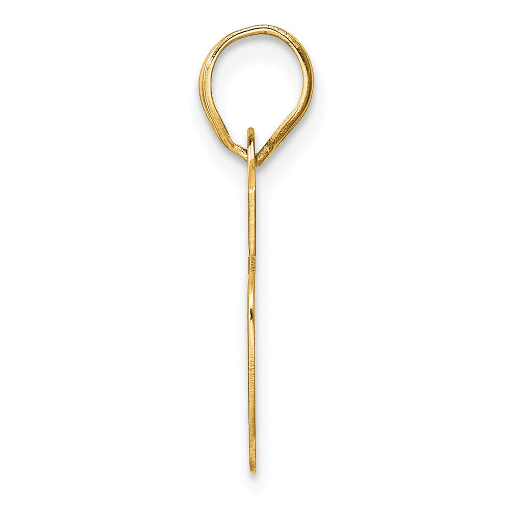 14k Polished Block Number 16 Pendant