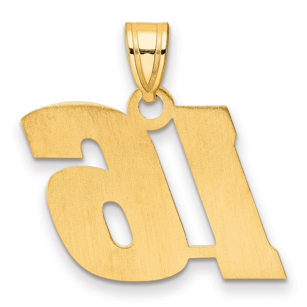 14k Polished Block Number 16 Pendant