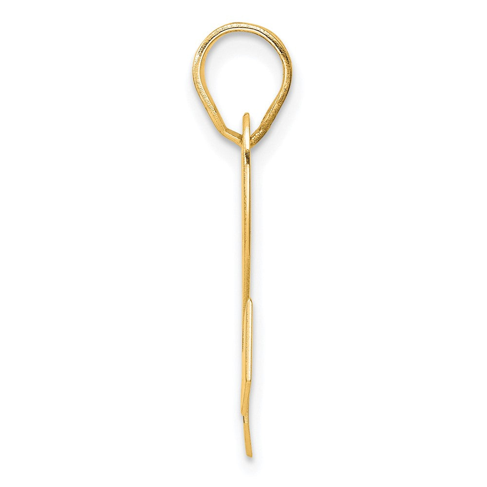14k Polished Block Number 22 Pendant