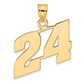 14k Polished Block Number 24 Pendant
