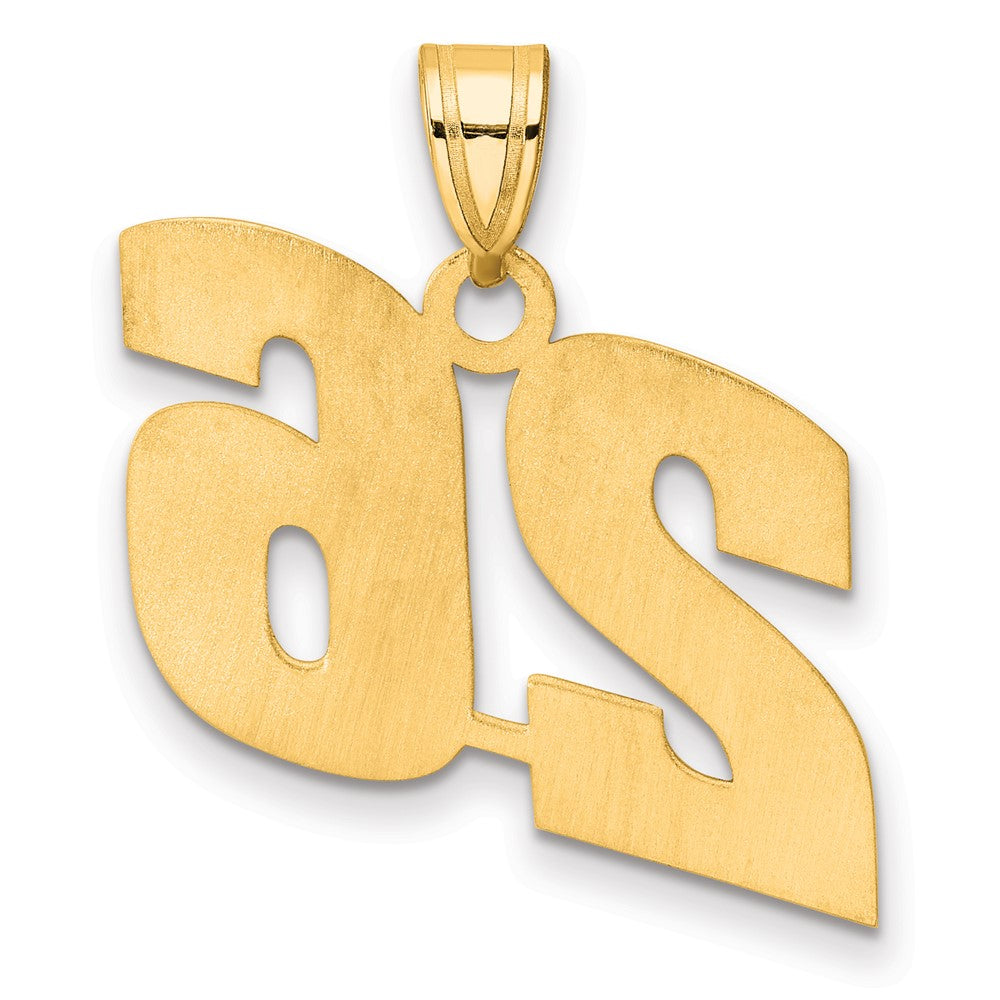 14k Polished Block Number 26 Pendant