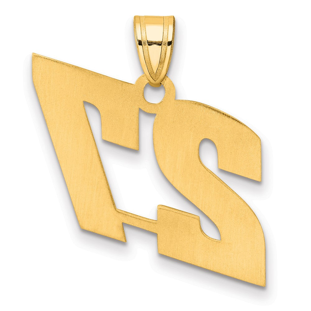 14k Polished Block Number 27 Pendant