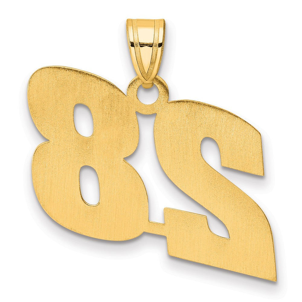 14k Polished Block Number 28 Pendant