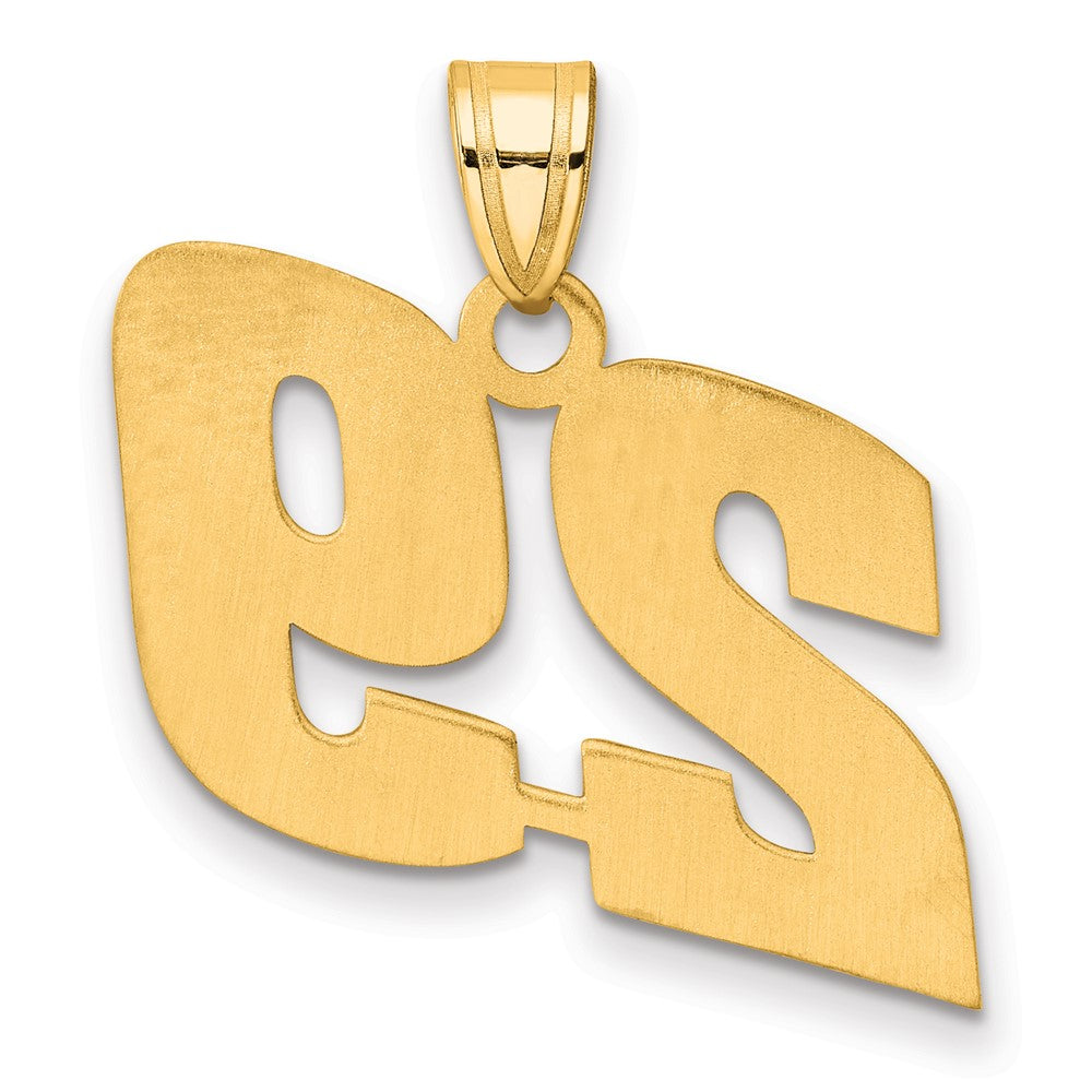 14k Polished Block Number 29 Pendant