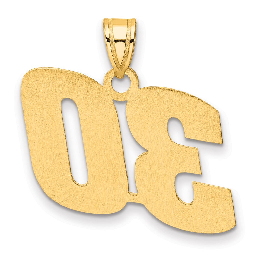 14k Polished Block Number 30 Pendant