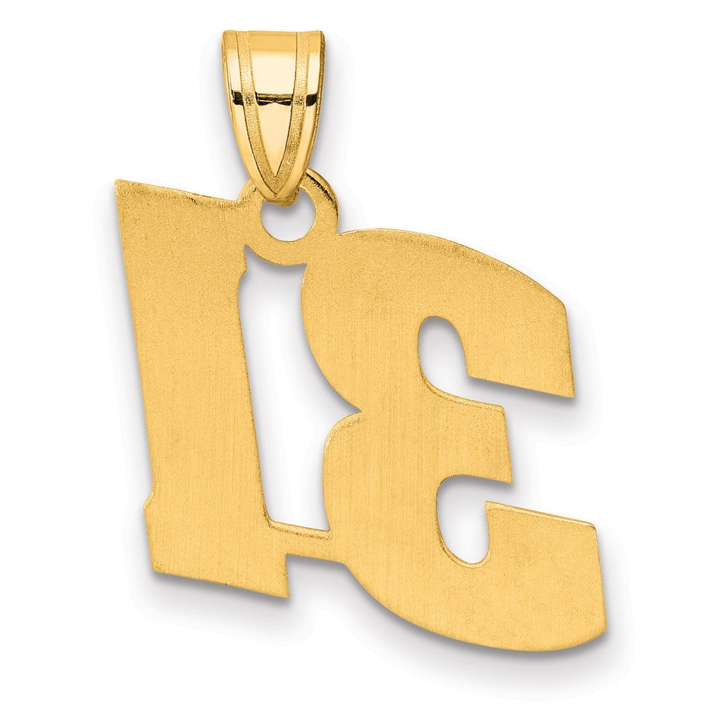 14k Polished Block Number 31 Pendant
