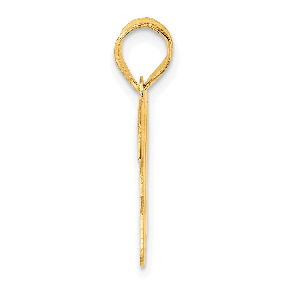 14k Polished Block Number 32 Pendant
