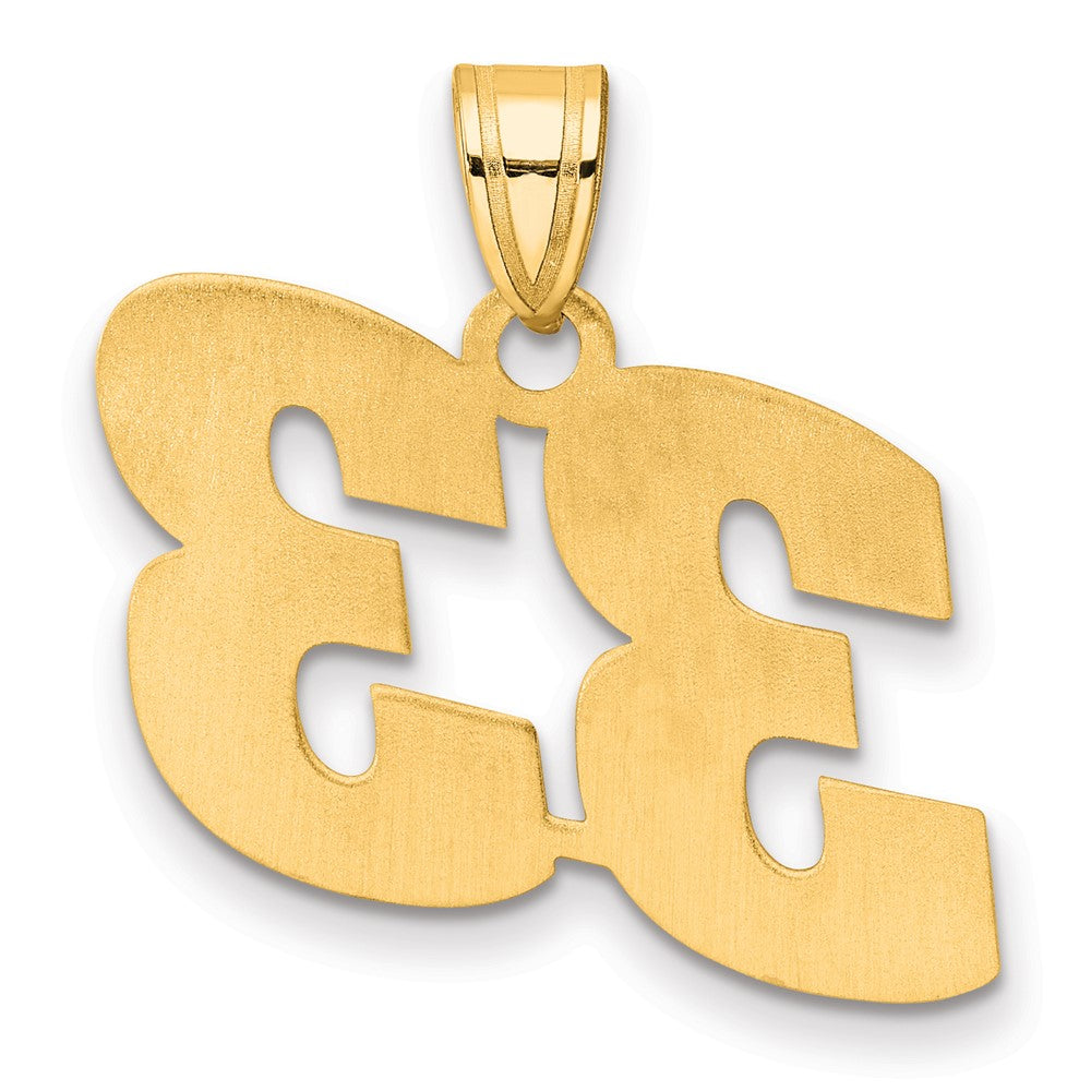 14k Polished Block Number 33 Pendant