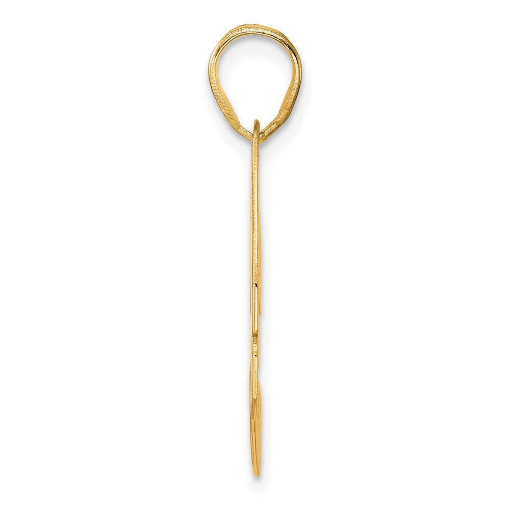 14k Polished Block Number 34 Pendant