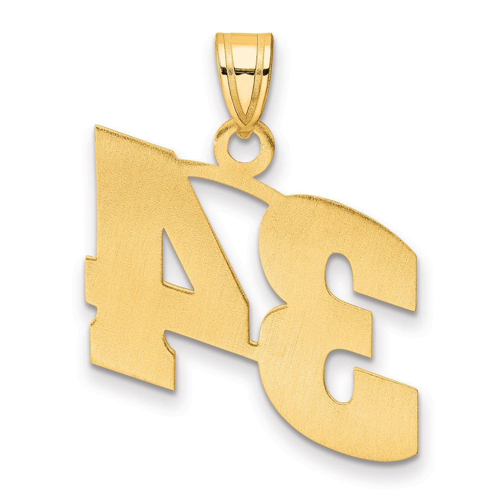 14k Polished Block Number 34 Pendant