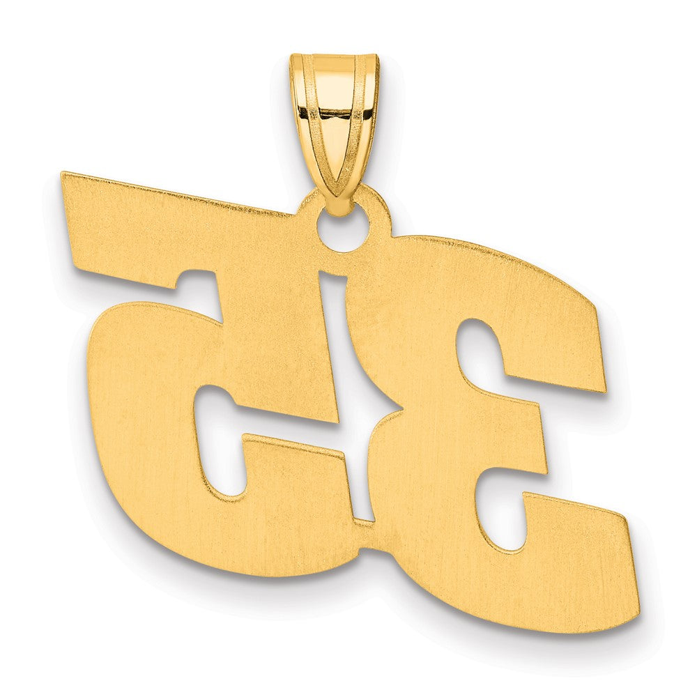 14k Polished Block Number 35 Pendant