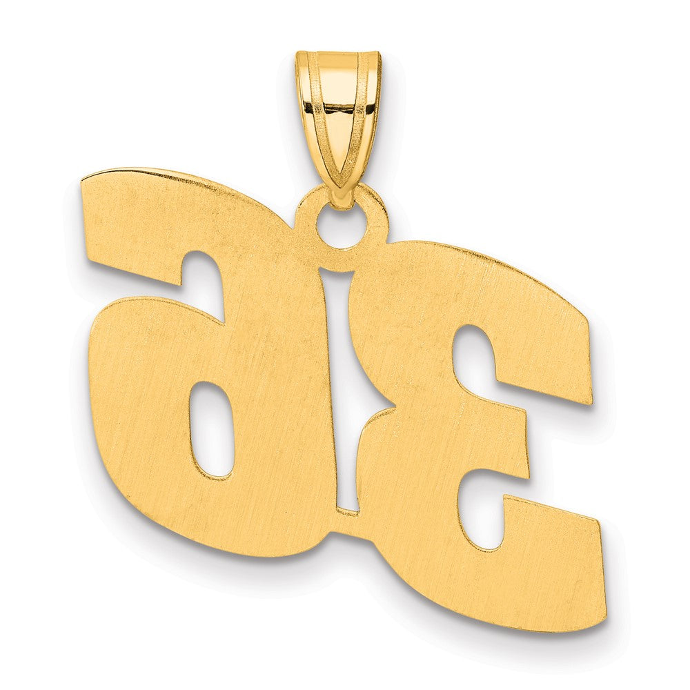 14k Polished Block Number 36 Pendant