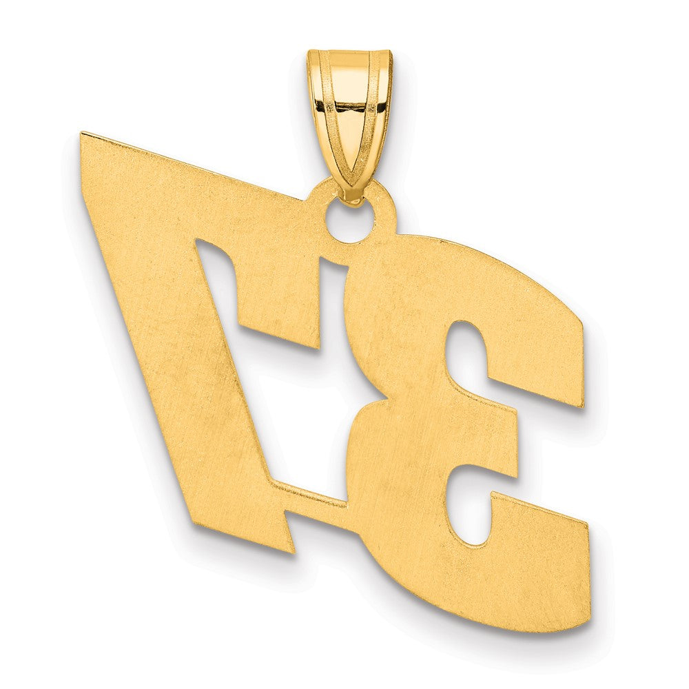 14k Polished Block Number 37 Pendant