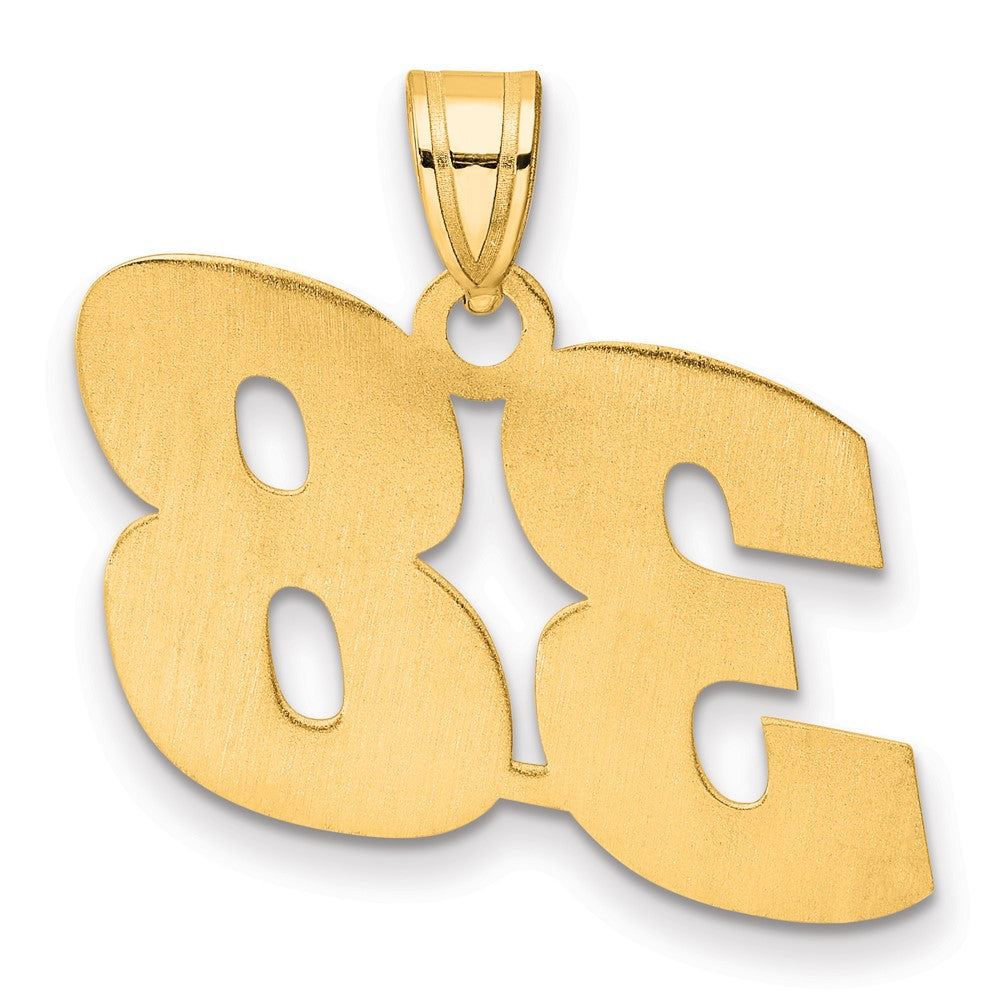 14k Polished Block Number 38 Pendant