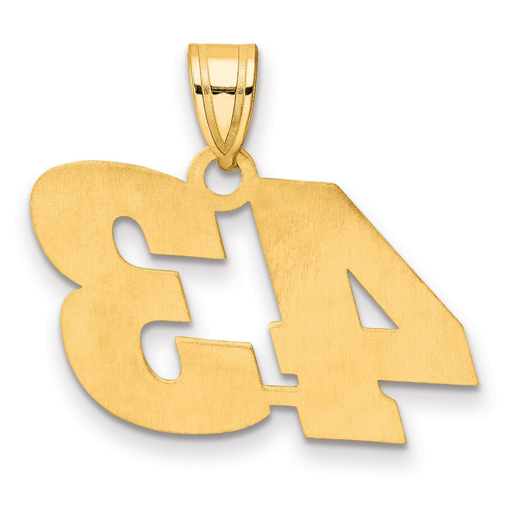 14k Polished Block Number 43 Pendant