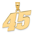 14k Polished Block Number 45 Pendant