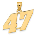 14k Polished Block Number 47 Pendant