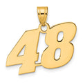 14k Polished Block Number 48 Pendant