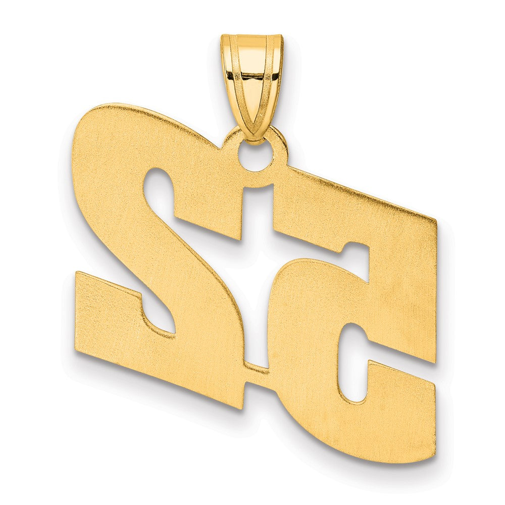 14k Polished Block Number 52 Pendant
