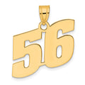14k Polished Block Number 56 Pendant