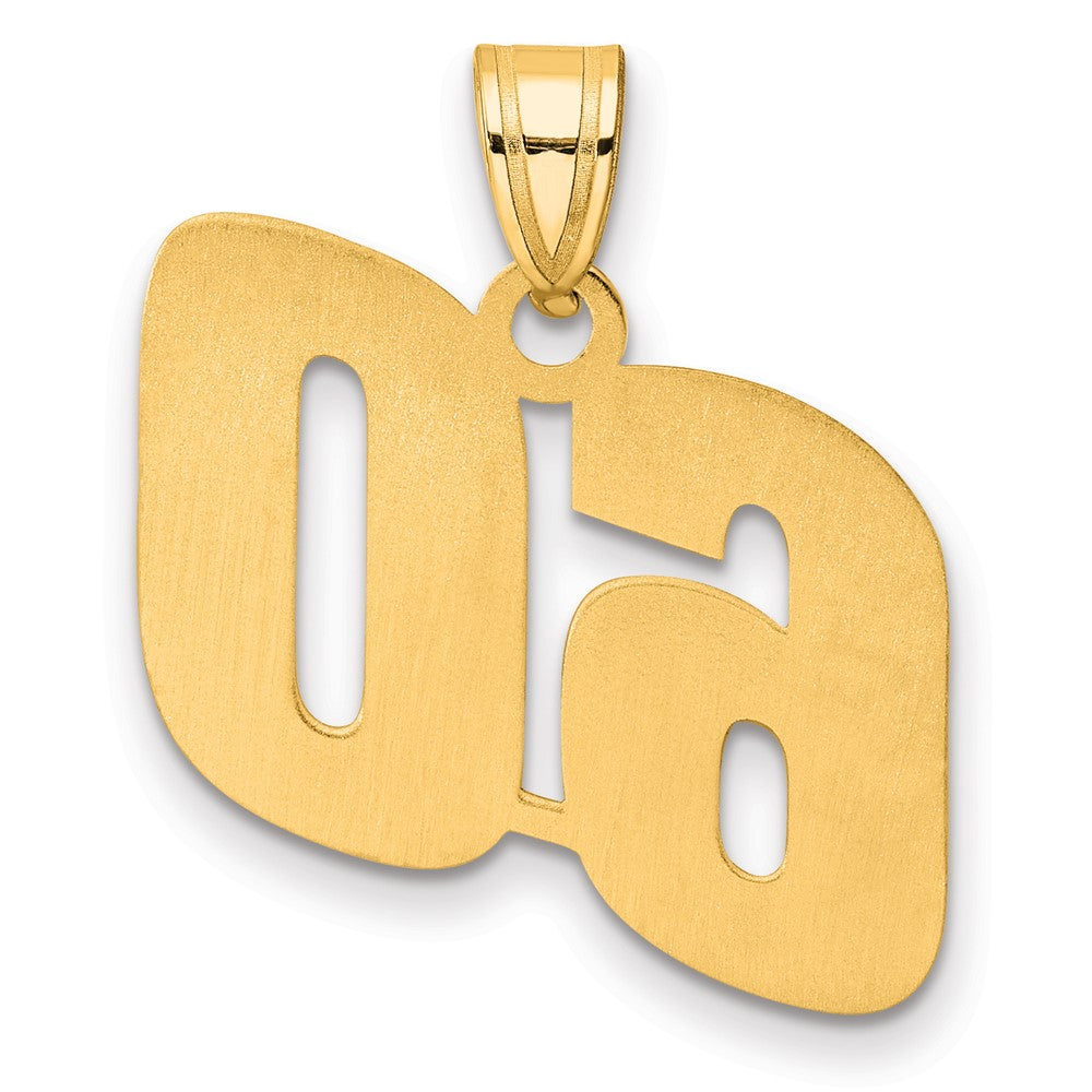 14k Polished Block Number 60 Pendant