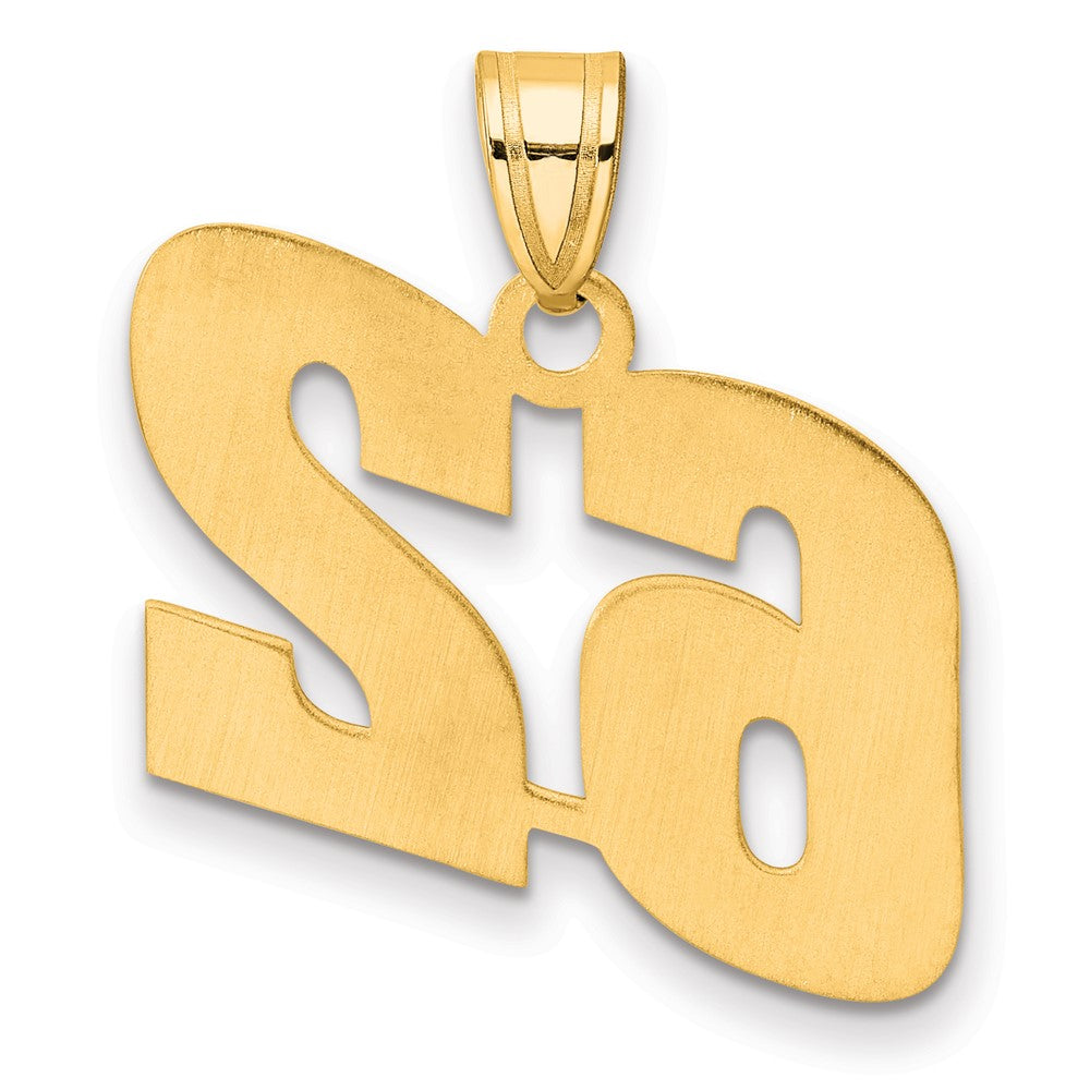 14k Polished Block Number 62 Pendant