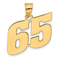 14k Polished Block Number 65 Pendant