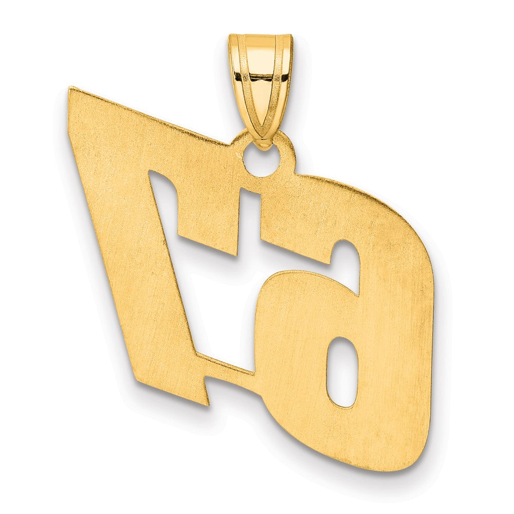14k Polished Block Number 67 Pendant