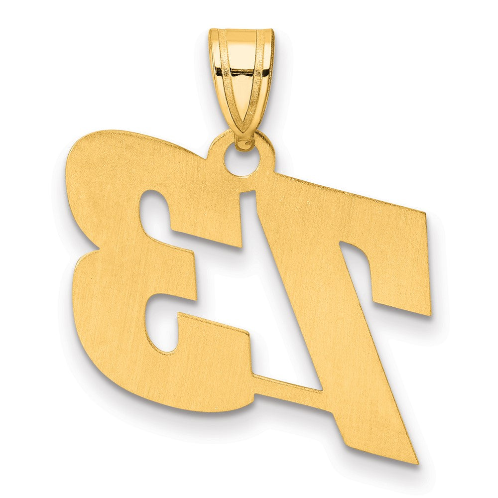 14k Polished Block Number 73 Pendant