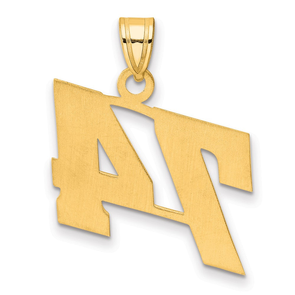 14k Polished Block Number 74 Pendant