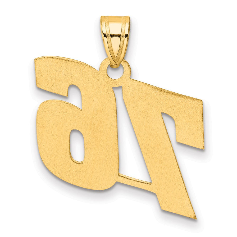 14k Polished Block Number 76 Pendant