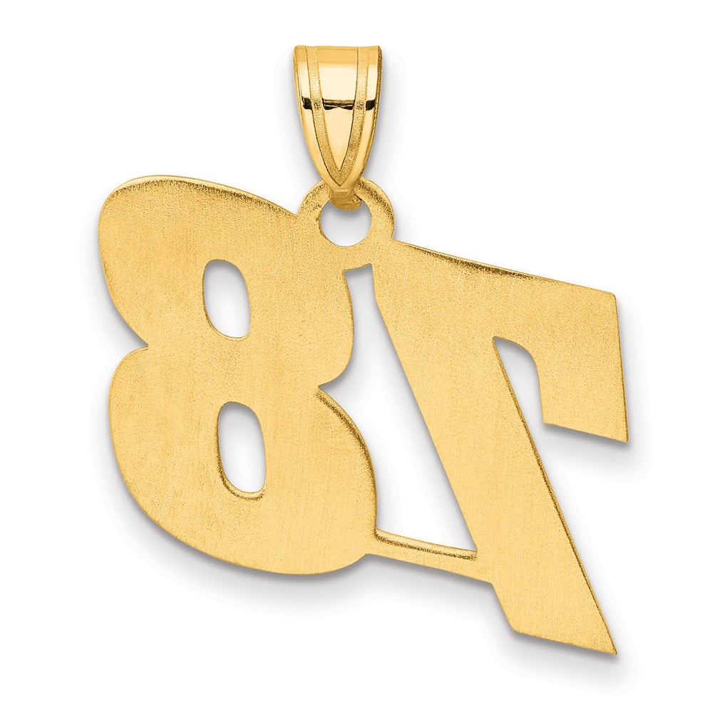 14k Polished Block Number 78 Pendant