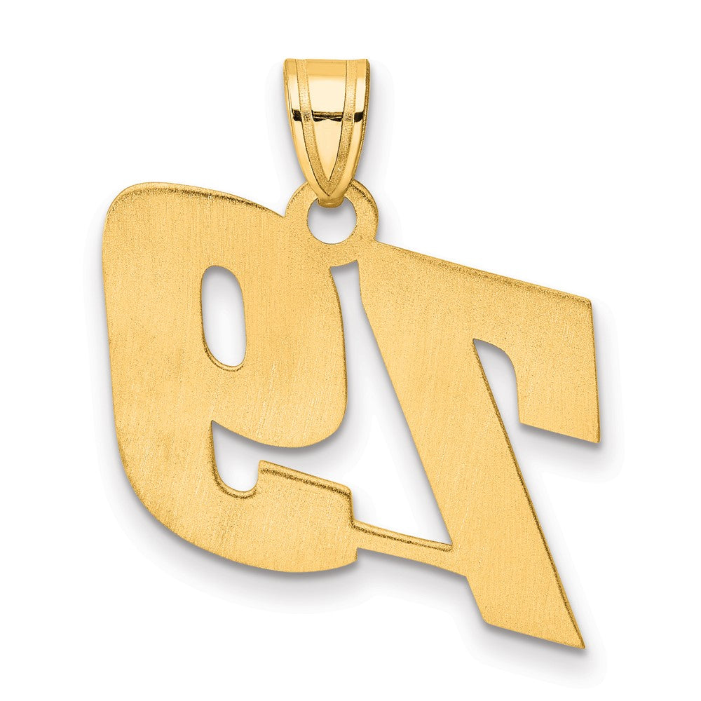 14k Polished Block Number 79 Pendant