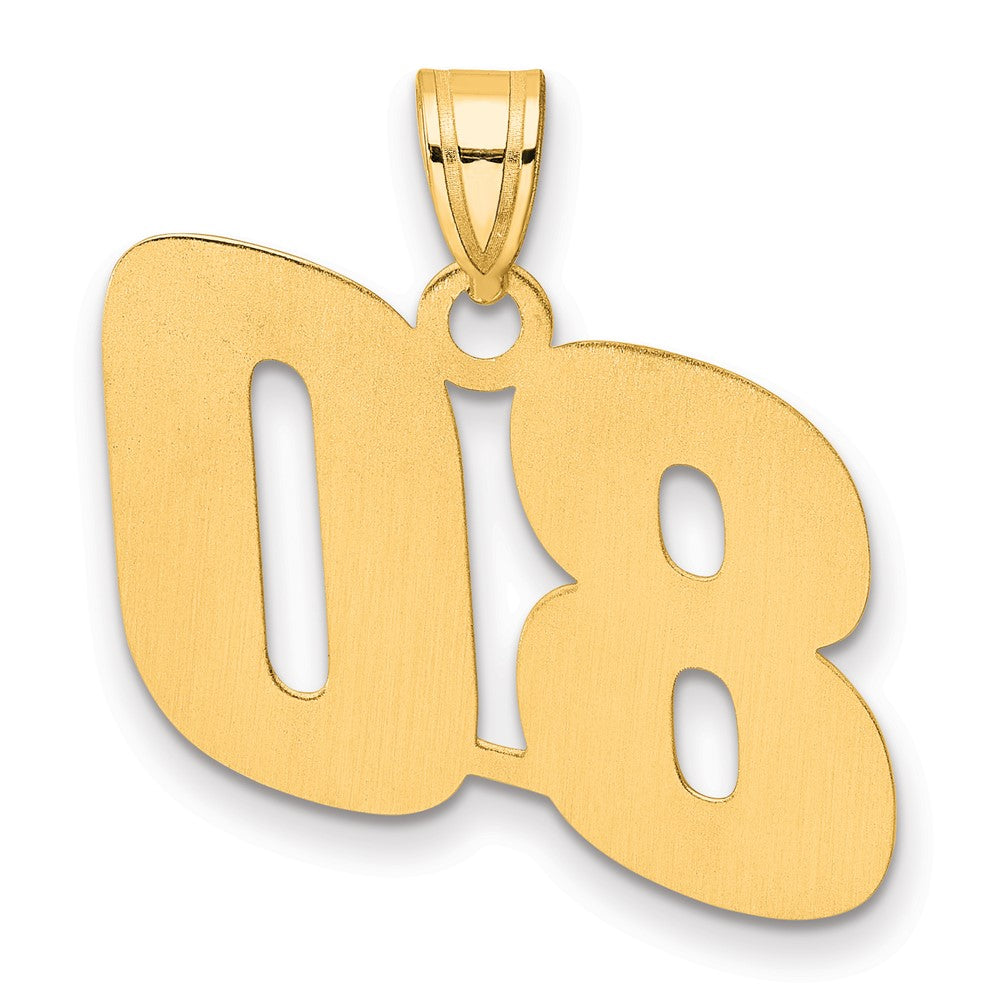 14k Polished Block Number 80 Pendant