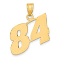 14k Polished Block Number 84 Pendant