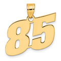 14k Polished Block Number 85 Pendant