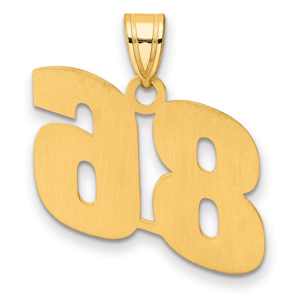 14k Polished Block Number 86 Pendant