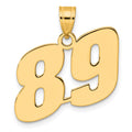 14k Polished Block Number 89 Pendant