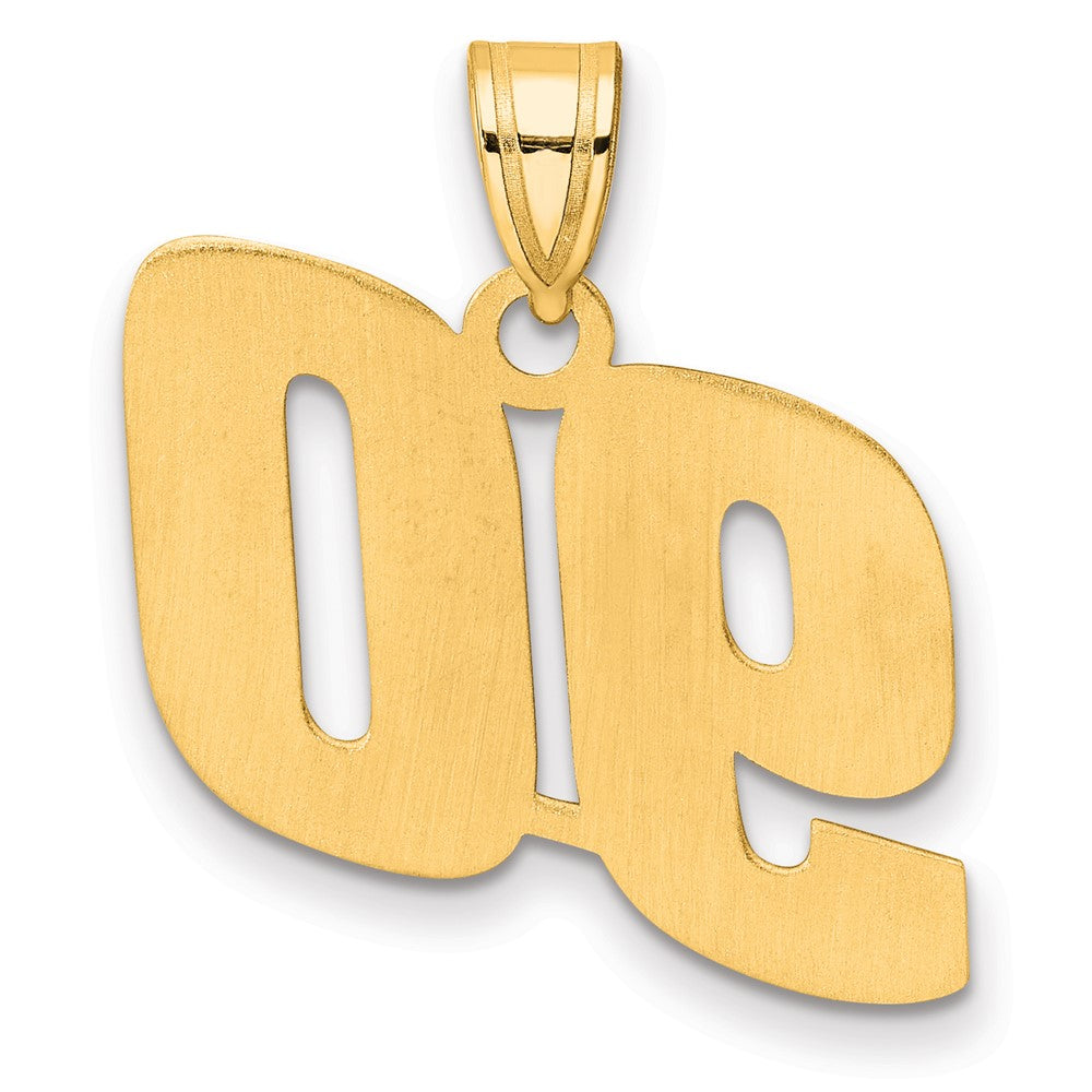 14k Polished Block Number 90 Pendant