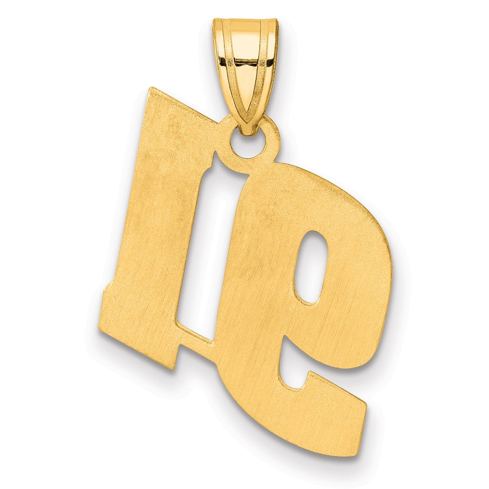 14k Polished Block Number 91 Pendant