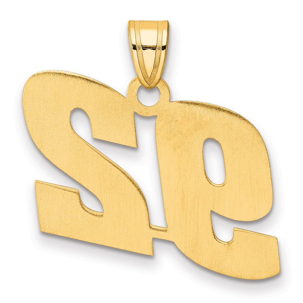14k Polished Block Number 92 Pendant