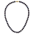 14k 7-8mm Black Near Round Freshwater Cultured Pearl Necklace